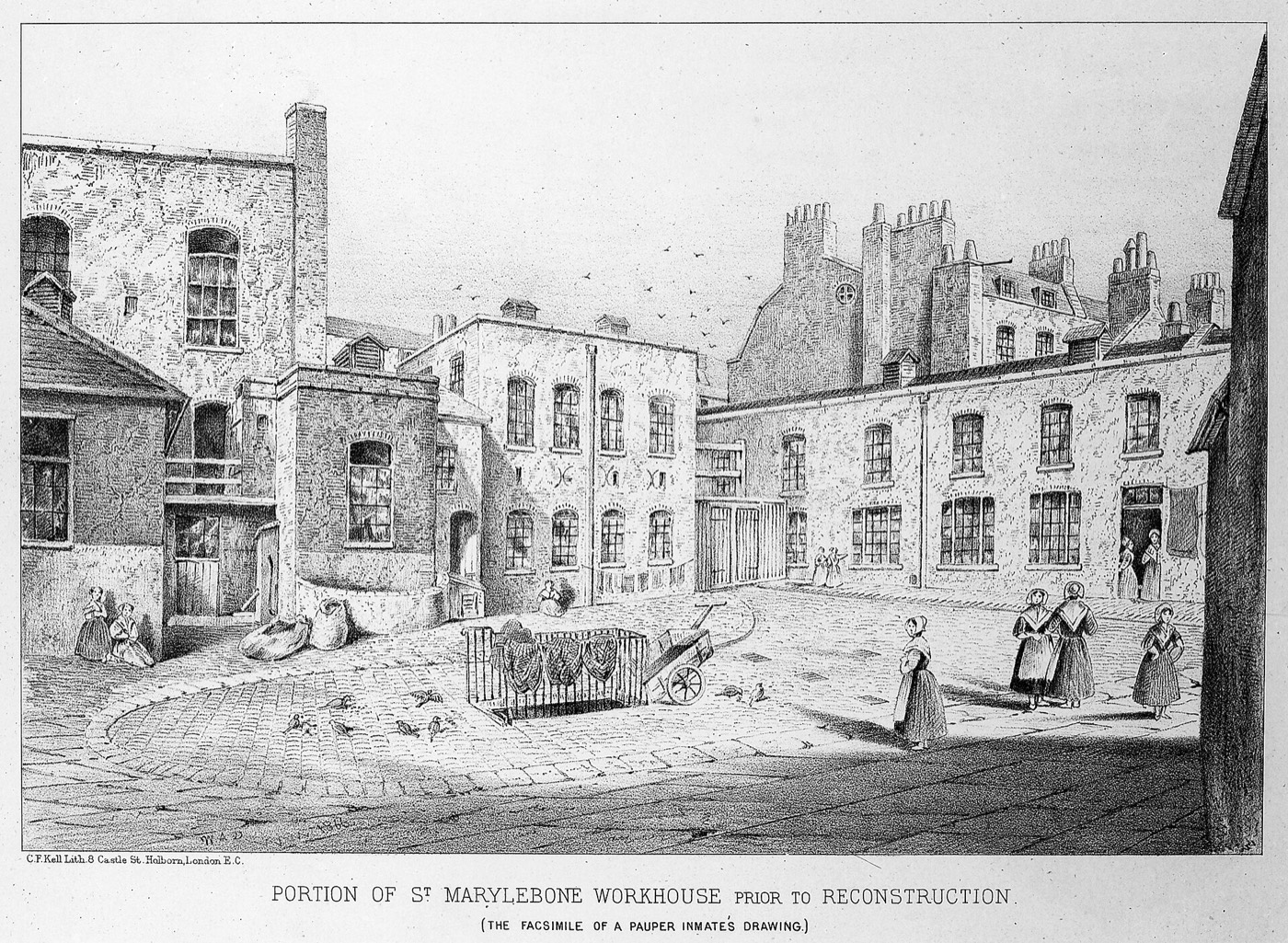 Part of the St Marylebone workhouse in London before its reconstruction