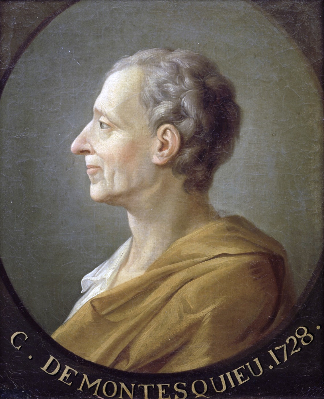 Portrait of Montesquieu, after the medal by Jacques-Antoine Dassier